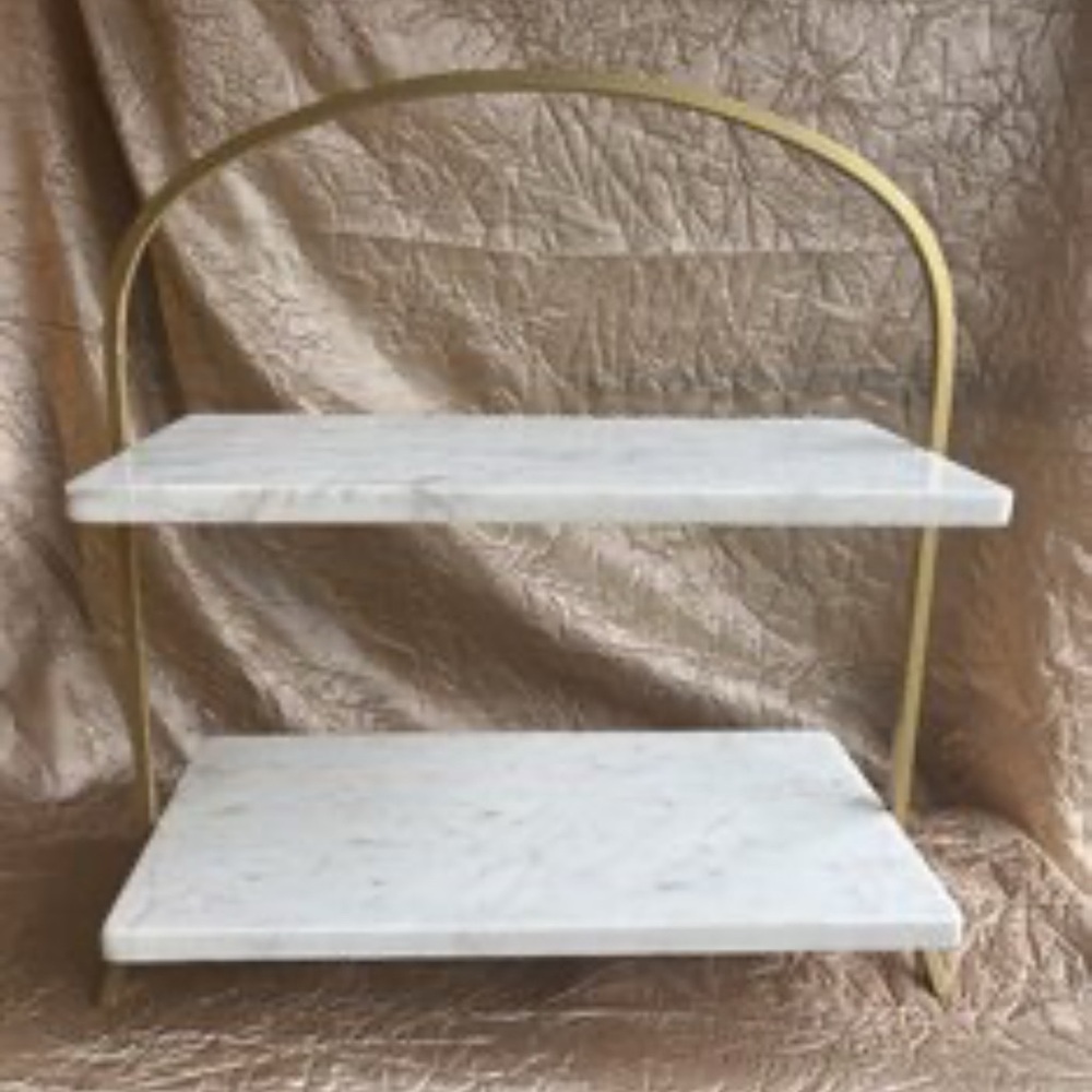 Modern Gold and White Display Shelf